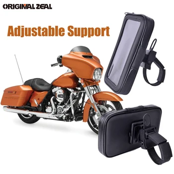 

Motorcycle Phone Holder Phone Stand Adjustable Support for iPhone6 5S 7Plus S9 GPS Bike Holder Waterproof Bag soporte movil moto