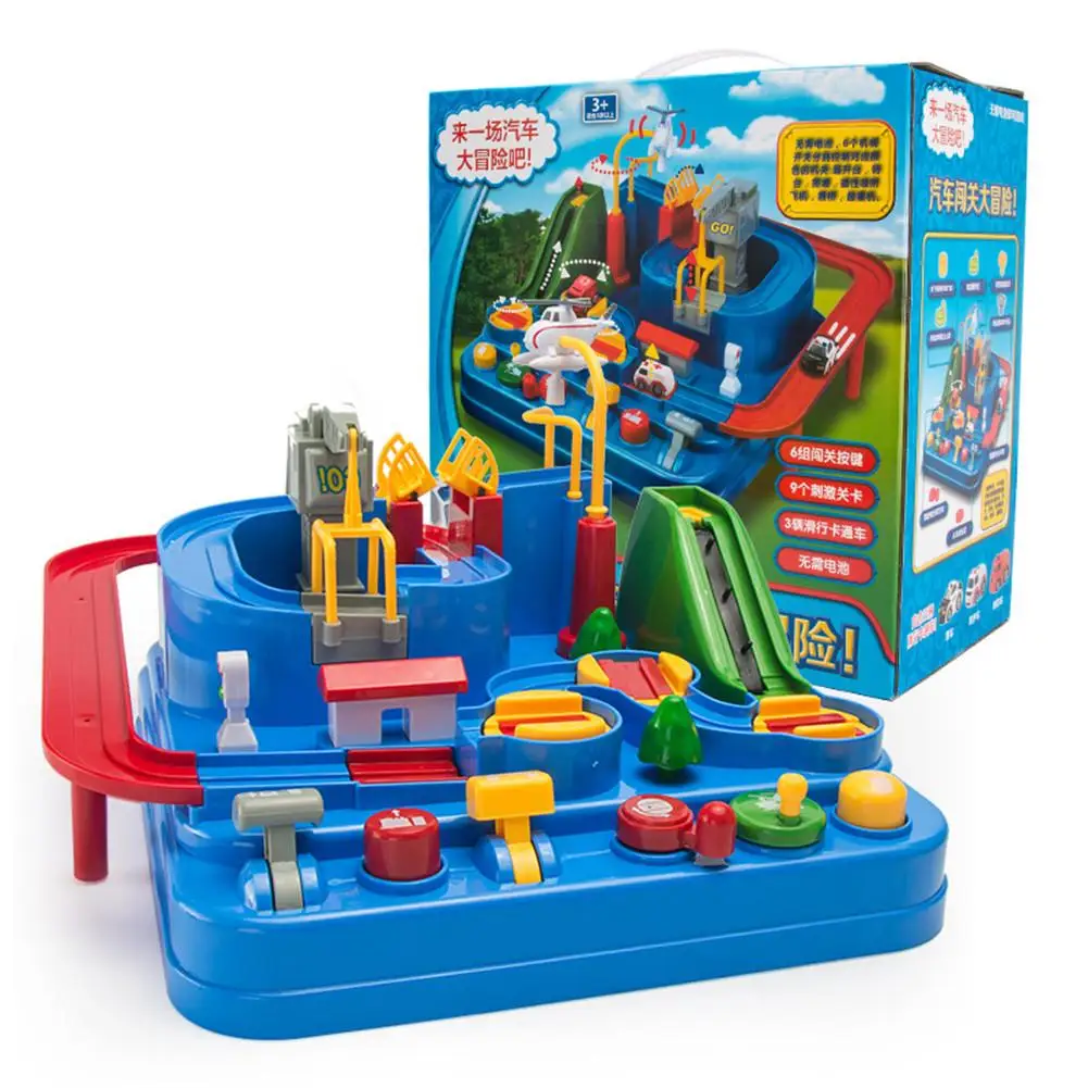 

New Children's Puzzle Toy Car Pure Manual Mechanical Track Kid Toy To Cultivate Hands-on Ability And Thinking Brain Game Toy Car