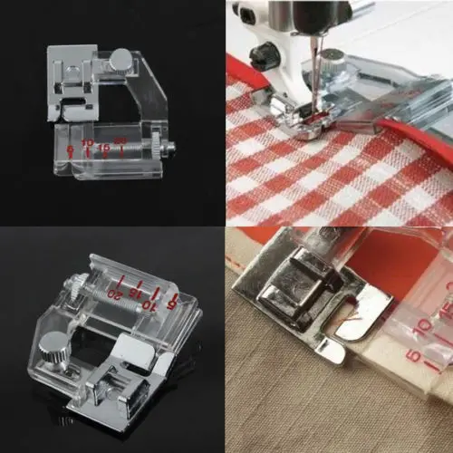 2Pcs Snap On Adjustable Bias Tape Binding Foot For Brother Janome Sewing Machinein Tool Parts