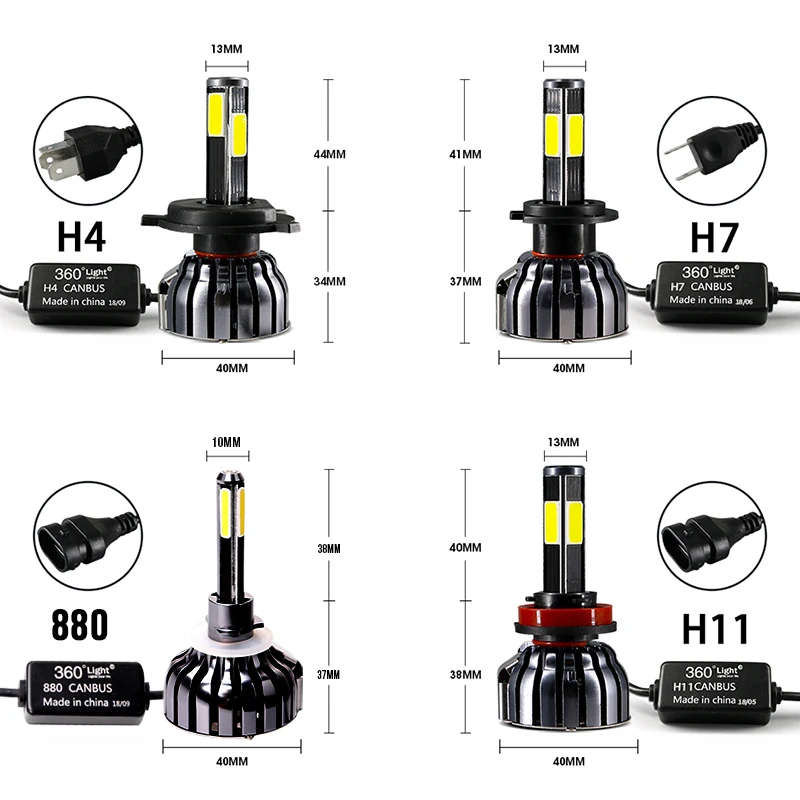 Hlxg супер яркий 4 сторонний светодиодный 12000LM 880 881 H27 H1 Автомобильные фары