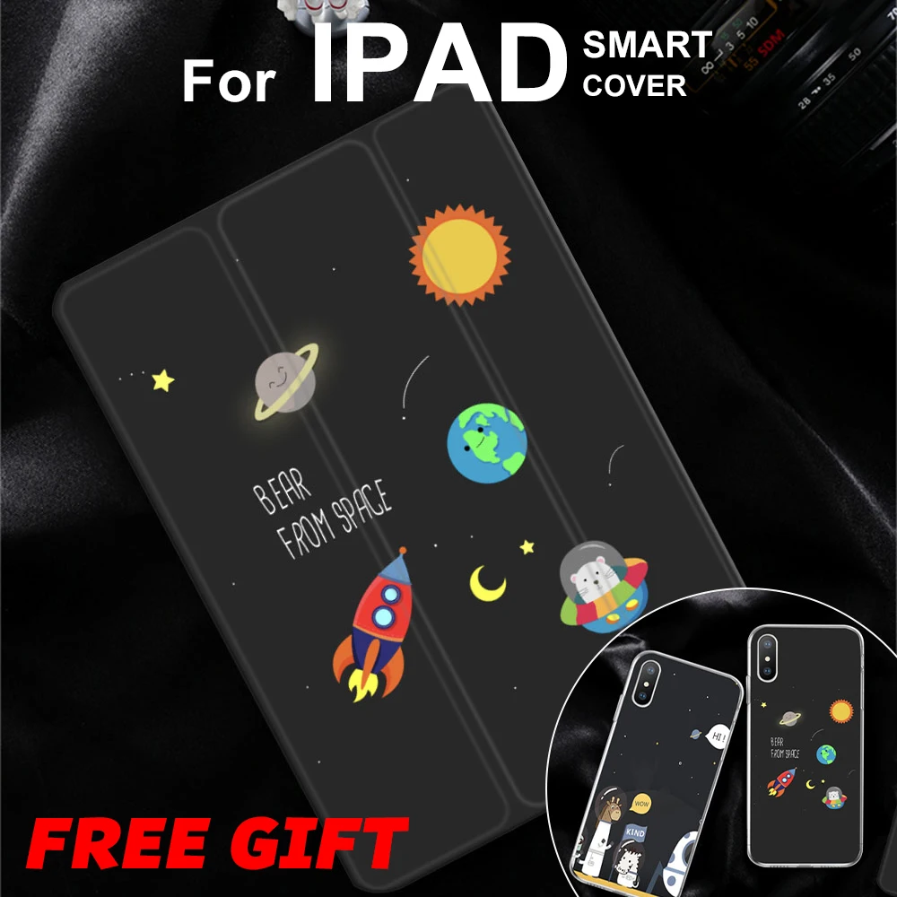 

Space Astronaut Smart Flip Cover For iPad Pro 9.7 air 10.5 12.9 Air2 Mini 2 3 4 5 2019 Tablet Case for New iPad 9.7 2017 2018