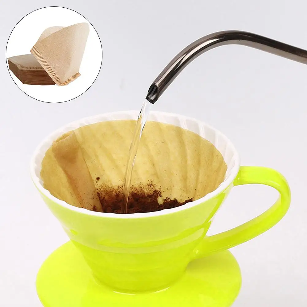 40Pcs Fan shaped Hand Drip Brew Coffee Filter Home Office Travel DIY