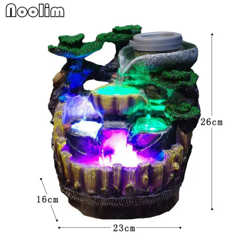 Смола каменная мельница альпинарий фонтан украшения дома фэн колесо шуй Офис Настольный водяной фонтан фигурки украшение