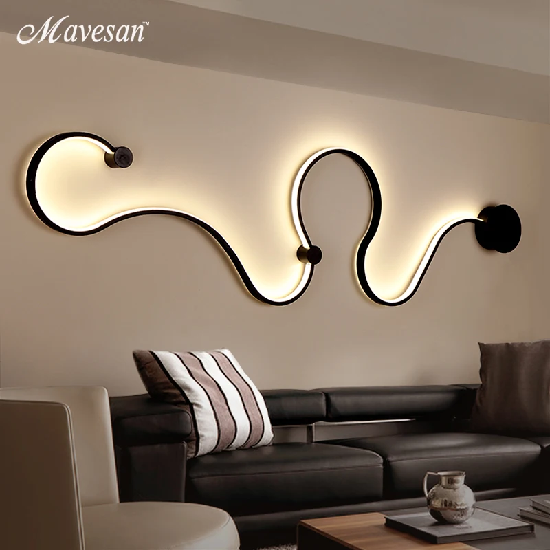 Modern wall lamps for bedroom white or balck color for living room