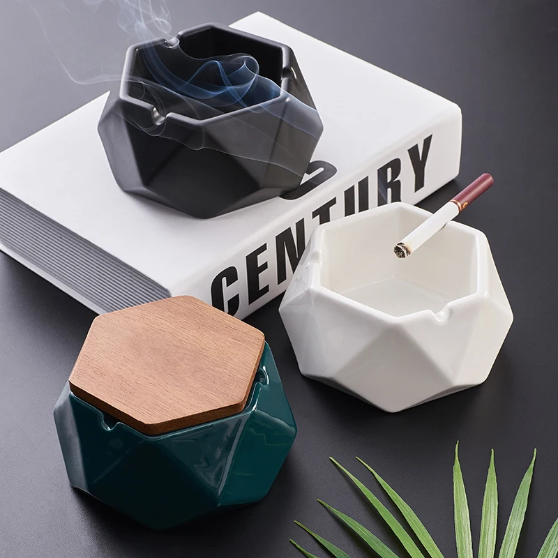 En Ligne Cendrier en céramique Simple maison salon cendrier de bureau