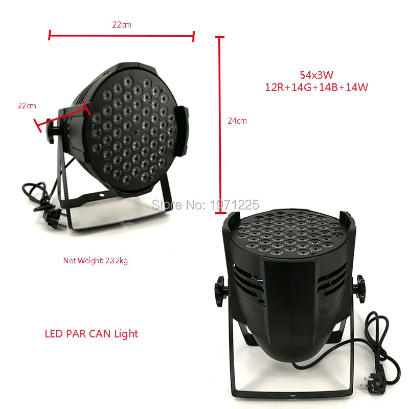 

(2pcs) Night Club LED DMX 54x3 Par Can RGBW Business Lights Professional Par Can For Party KTV Disco DJ Uplighing
