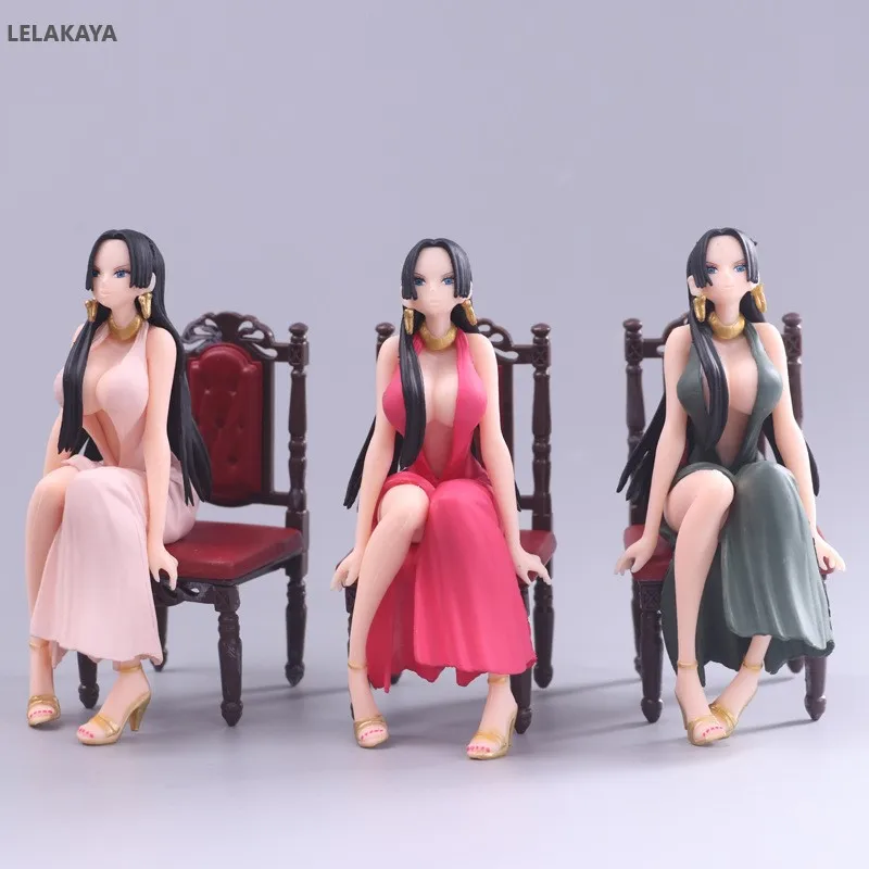 

8color Anime Action Figure One Piece GIRLY GIRLS Boa Hancock Sitting Chair Ver Model Sexy Dress Collection Dropshipping Toy 12cm