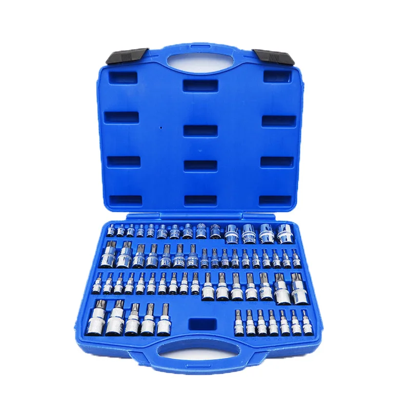 

60-Piece Master Torx Bit Socket and External Torx Socket Set S2 and Cr-V Steel