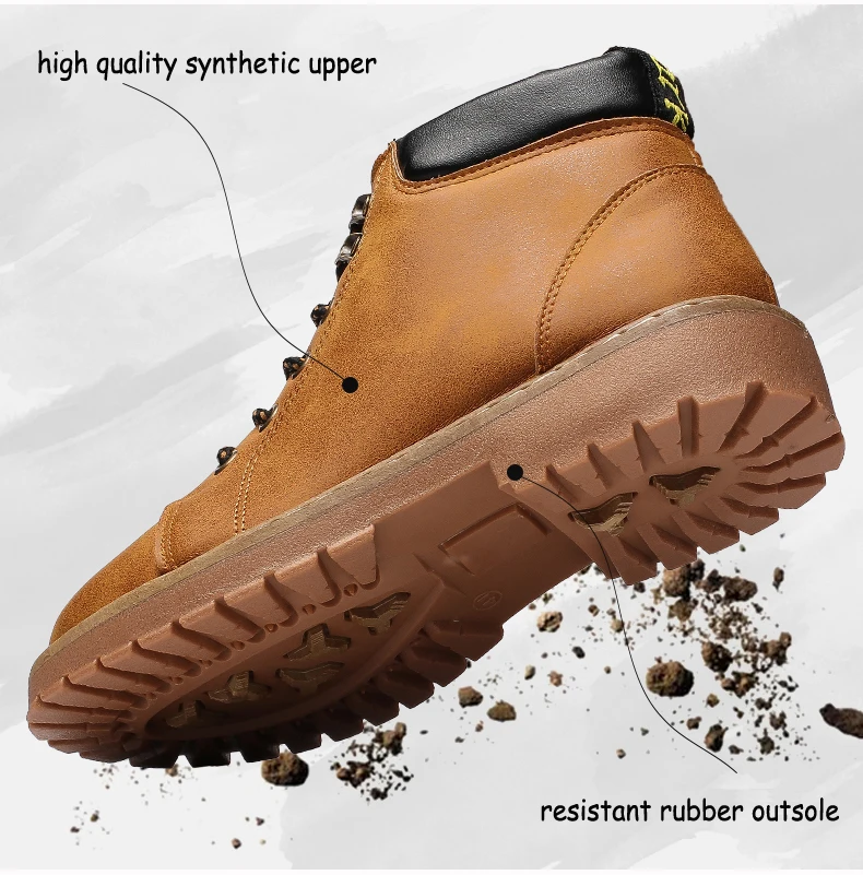 Men's Ankle Boot Motorcycle Men Boots Winter Warm Men Snow Boot With Fur Black Desert Military Boots Mens Tactical Boots' Army (3)