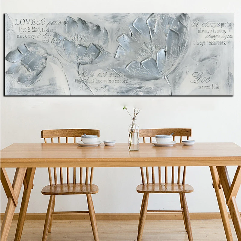 Print Abstract Knife Poppy Flower Qoutes Landscape Oil Painting on Canvas Art Poster Modern Wall Picture For Living Room Decor