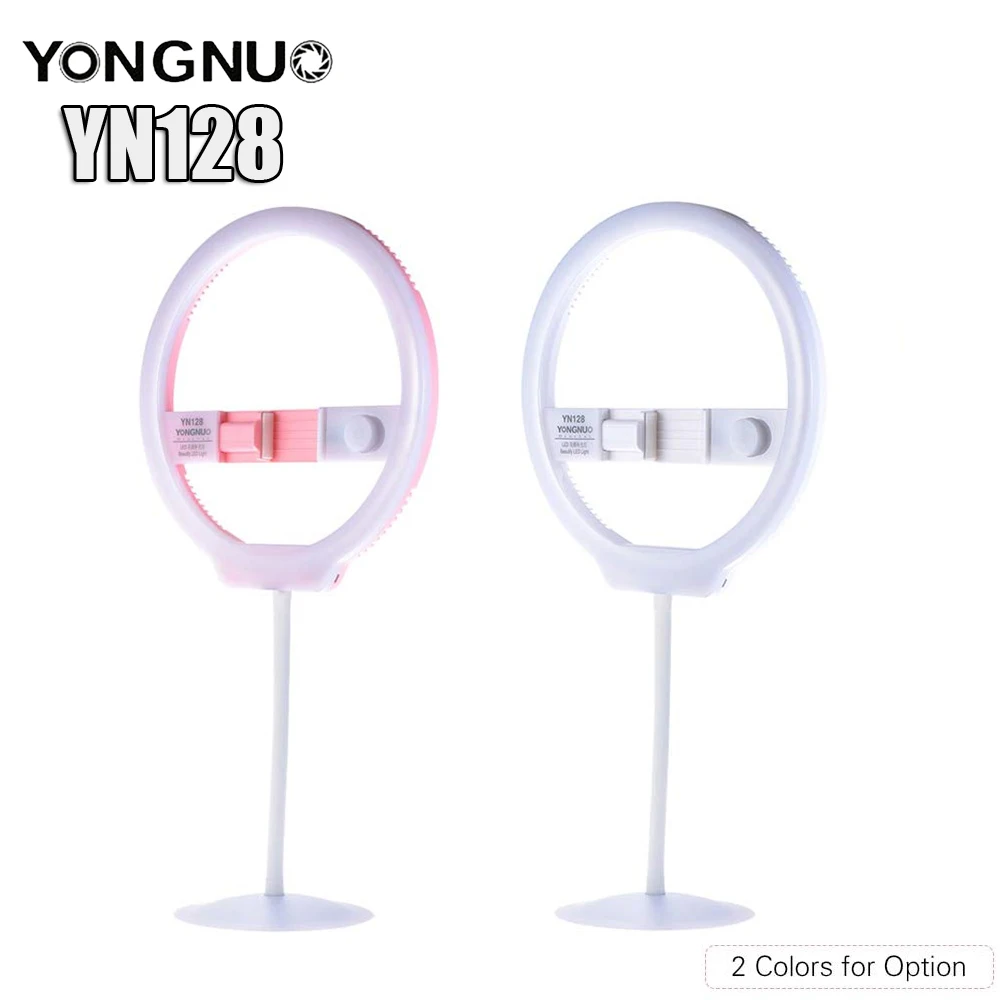 

YONGNUO YN128 Selfie Ring Light Camera Photo Studio Phone 128 LED Ring Light 3200-5500K Photography Dimmable Ring Lamp Ringlight
