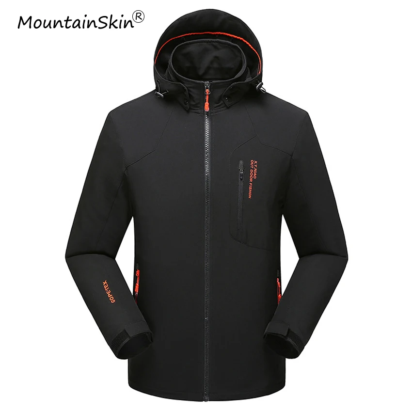 Мужская куртка с капюшоном Mountainskin водонепроницаемая ветрозащитная большого