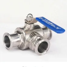1-1/" 38 мм 304 нержавеющая сталь санитарно 3 способ L порт шаровой клапан 1,5" Tri Зажим наконечник тип для домашнего пивоварения дневник продукт