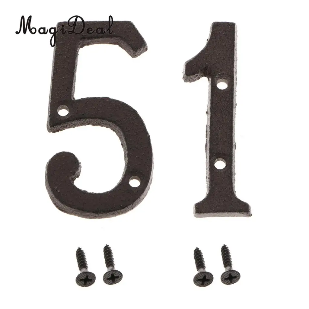 2pcs Rustic House Office Door Plaque Address Arabic Number Digit Plate Sign Plaque 1 5