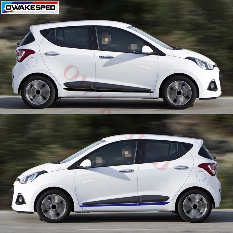 Наклейка на дверь и боковую юбку автомобиля для Hyundai i10 2014 2017 спортивные гоночные