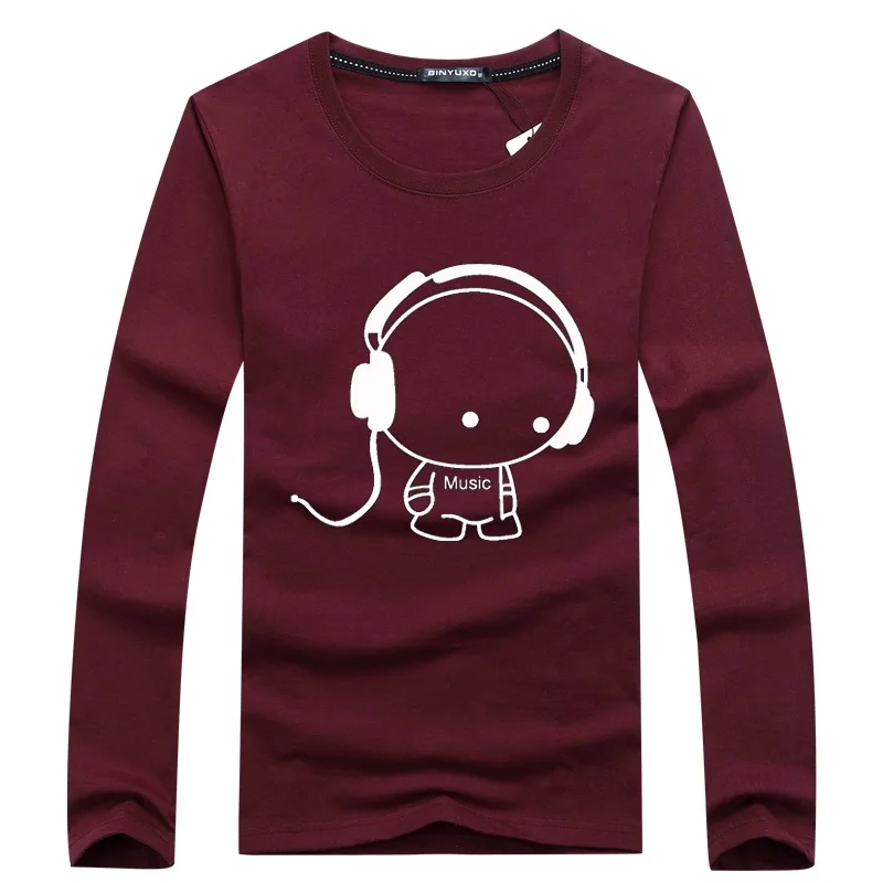 Men T-shirts Fashion Boys Long Sleeve t shirt Male Spring Full Sleeve Tee shirts homme Men's T-Shirt Autumn Casual T Shirts