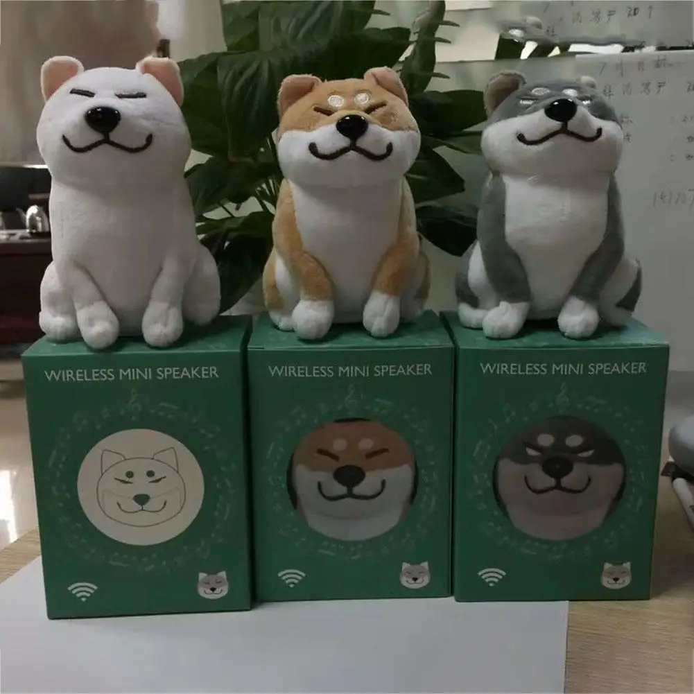 Cute Cartoon Plush Dog Wireless Bluetooth Speaker Stereo Super Bass Subwoofer Home Decoration Christmas Gifts R20