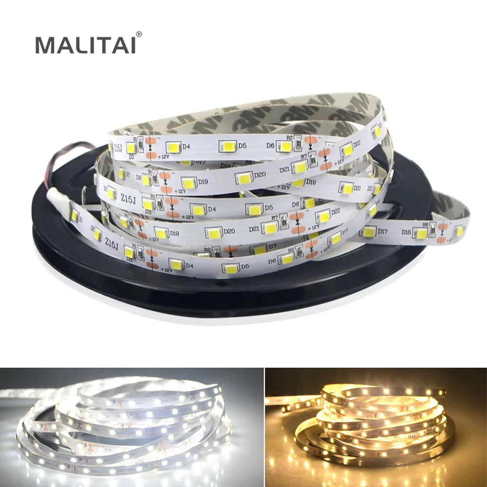 5 м/рулон белый/теплый белый 3528 SMD Светодиодная лента гибкая 60 светодиодов/м лампа
