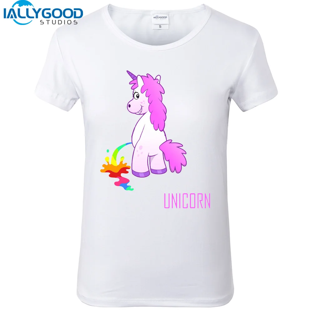 2017 New Summer Dr´le Licorne T Shirts Femmes Impression de Dessin Animé € Manches Courtes