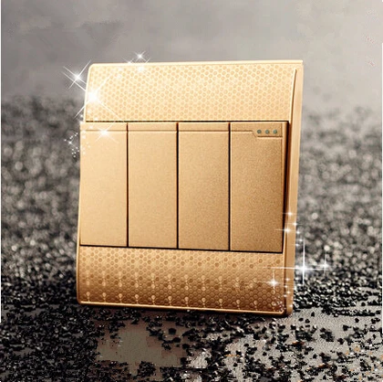 

4 gang 1 way electric switch and luxury wall switch AC110V-250V 16A light switch and light switch