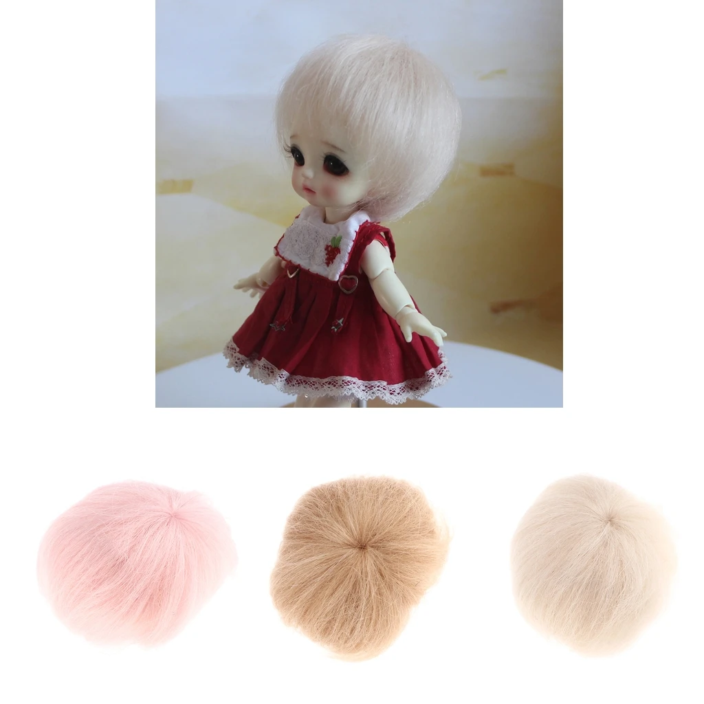 1/8 BJD Short Straight Wig Hairpiece for Dollfie MSD DZ Dolls Clothes Decoration Kits