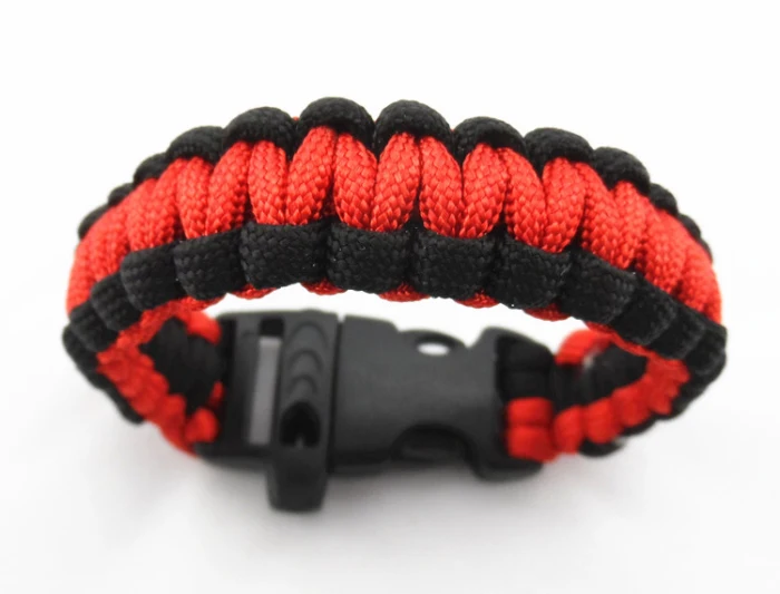 Camping Hiking Survival Parachute Cord Bracelet Men Rope Whistle Buckle Emergency Kit Wristbands Men Jewelry