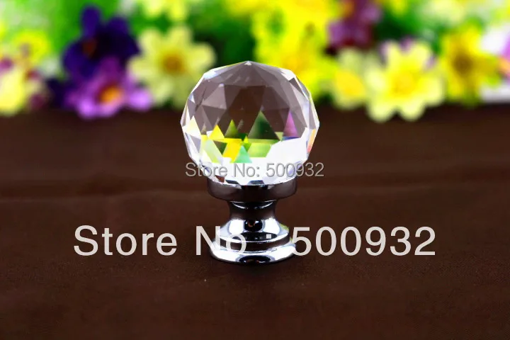 

free shipping 5 Pcs 30mm Crystal Ball Knob Pull in high quality