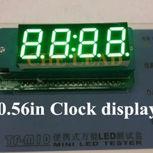 Чистый зеленый 0,56 дюймов 7 семь сегментов 4 бит 0,5" 0.56in часы светодиодный дисплей общее время катода 12 контактов цифра трубка