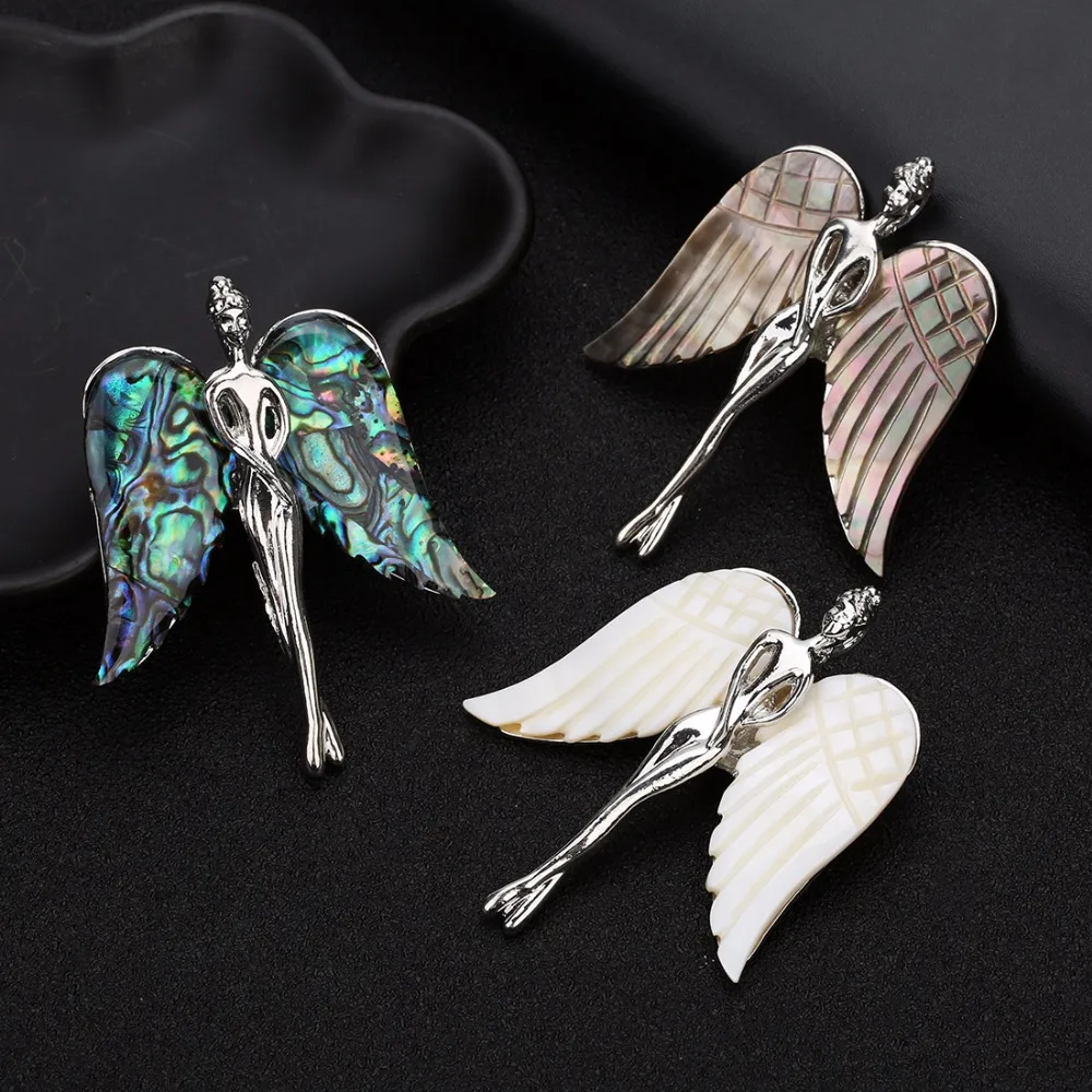 LOULEUR, натуральная оболочка, подвеска в форме ангела для ожерелья, белая оболочка, крыло, подвеска, подвеска, ювелирное изделие, подарок для женщин