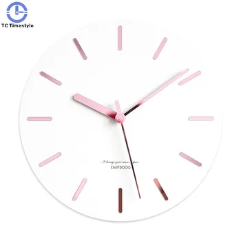 

Silent Wall Clock 12 Inches Nordic Style Quartz Modern Design Timer Minimalist White Home Decor Artistic Wooden Living Room