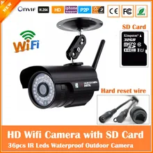 HD720P Bullet Black IP Camera Wifi 1.0mp Wireless Seurveillance Security Mini Webcam CMOS Infrared Night Vision Freeshipping Hot