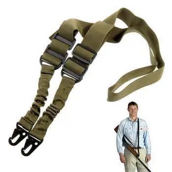 

Tactical Rifle Pistol Gun Sling Universal 2-Point Nylon CQB Elastic Bungee Snap Hook 2 Point Gun Rifle sling belt
