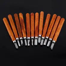 12 шт. резьба по дереву долотом инструменты резьба по дереву для деревообработки гравировки оливкового резьбы нож ручной работы набор ножей