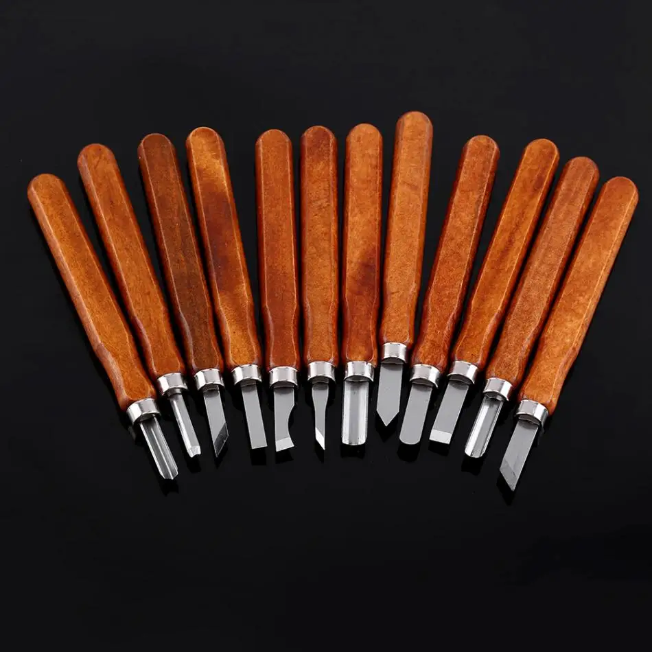 

12pcs Wood Carving Chisels Tools Wood Carving for Woodworking Engraving Olive carving knife handmade Knife Tool set
