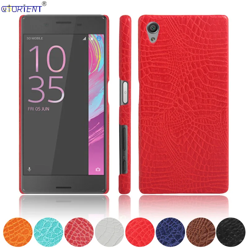 

For Sony Xperia X X1 Crocodile Skin Leather Shockproof Case F5122 F5121 Ultra Thin Funda X 1 Capa F 5122 5121 Hard PC Back Cover