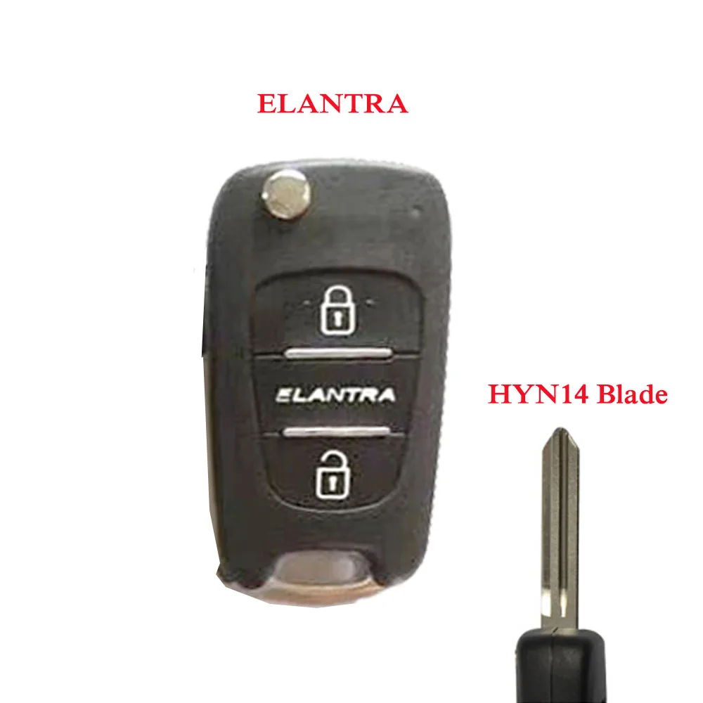 Чехол OkeyTech для автомобильного ключа, чехол для Kia Rio 3 K2 K5 Ceed Cerato Sportage, 3 кнопки, откидной, раскладной, без выреза, пустой Клинок для hyundai - Цвет: elantra