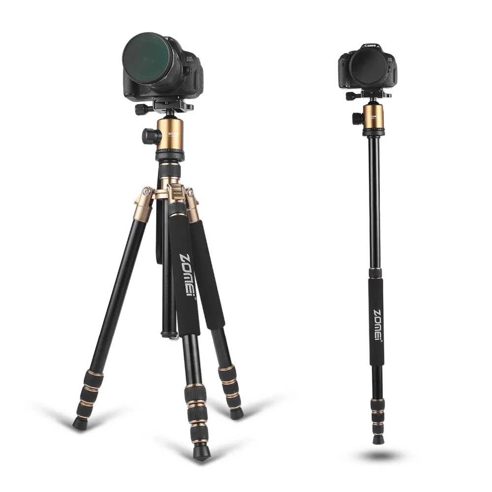  ZOMEI Z818 Photography Camera Tripod Monopod Lightweight Travel Tripod With 360 Degree Ball Head An