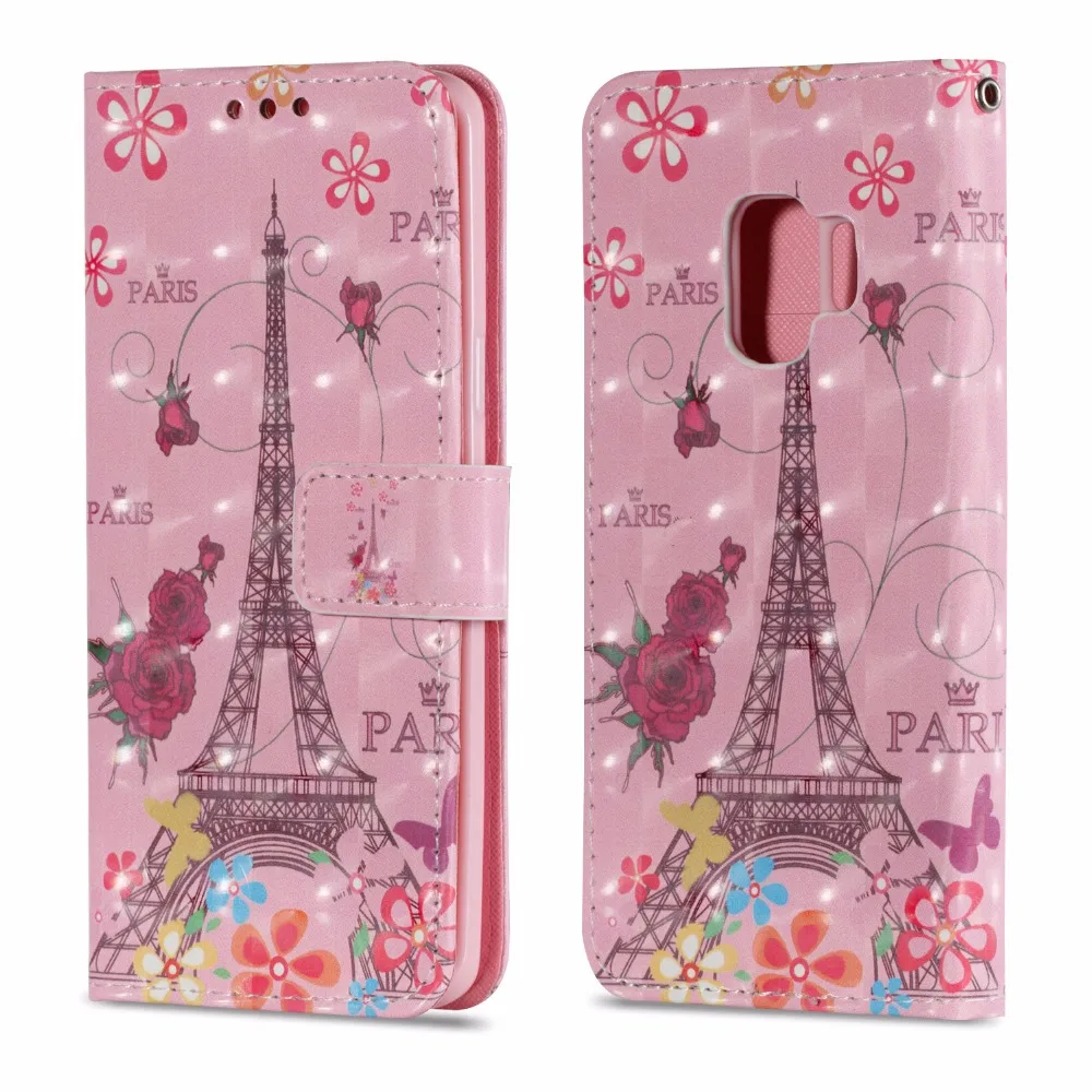 Cartoon For Samsung Galaxy S9 S9 Plus Note 8 Case Flip PU Wallet Card Holder Cover For iPhone X Smart Wallet Case Unicorn        (13)
