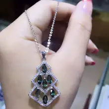 Натуральный голубой сапфир камень кулон S925 Серебряный натуральный драгоценный камень кулон Цепочки и ожерелья Модные Сердце Женщины Нарядная, для девочек ювелирные изделия