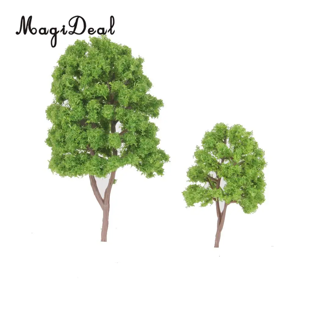 MagiDeal 20Pcs/Pack 1/150 Scale Plastic Model Trees N Scale Train Track Park Layout Wargame Village Scenery Diorama Decor 7.5cm
