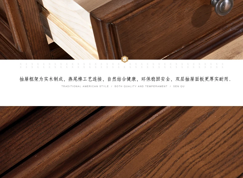 Луи Мода американский кантри Cherry твердой древесины сборки Спальня прикроватный столик гостиная диван шкаф мебель