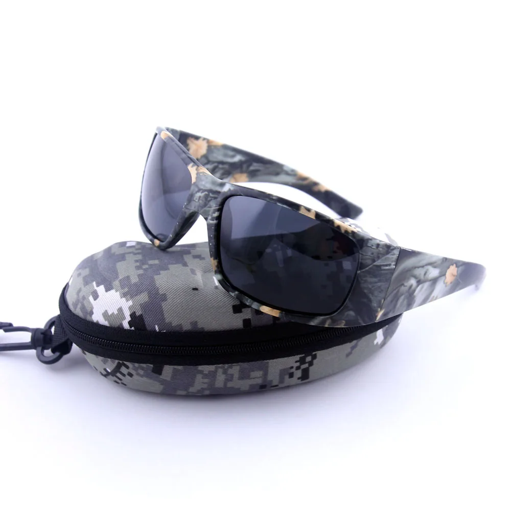 News Men Military camouflage Sunglasses Oversize Polarized Sun glasses