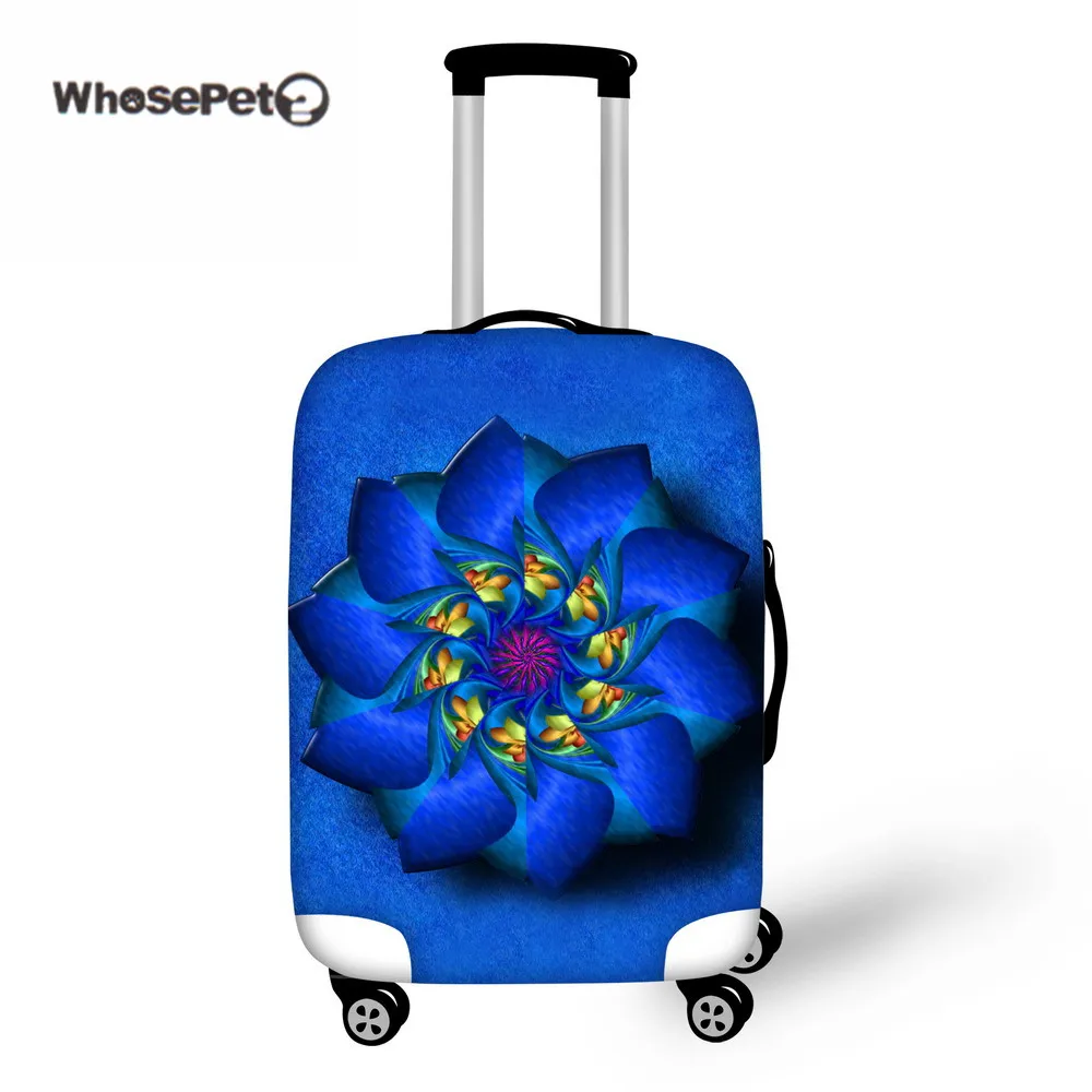 WHOSEPET синий цветочный принт багаж эластичный пылезащитный чехол изготовлен для 18-30 дюймов Женская девочка Дорожный чемодан Чехлы ретро