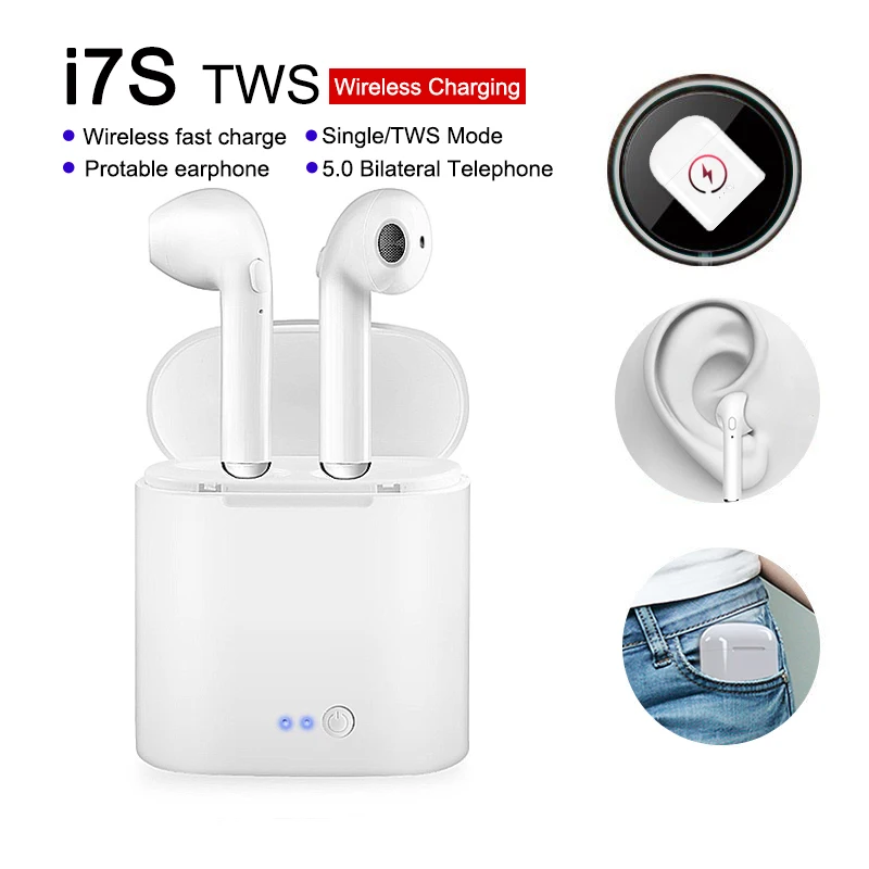 

2019 NEW Bluetooth 5.0 i7s TWS Air pod with Wireless Charge Box Ear pod Mini Sports Earphone True Wireless Earbuds Binaural Call