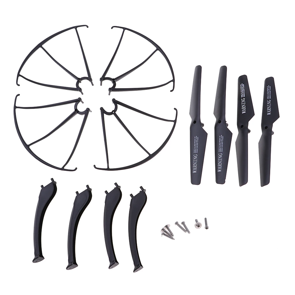 4Pcs Propeller + 4Pcs Landing Gear + 4Pcs Prop Protector for SYMA X5SC X5SW