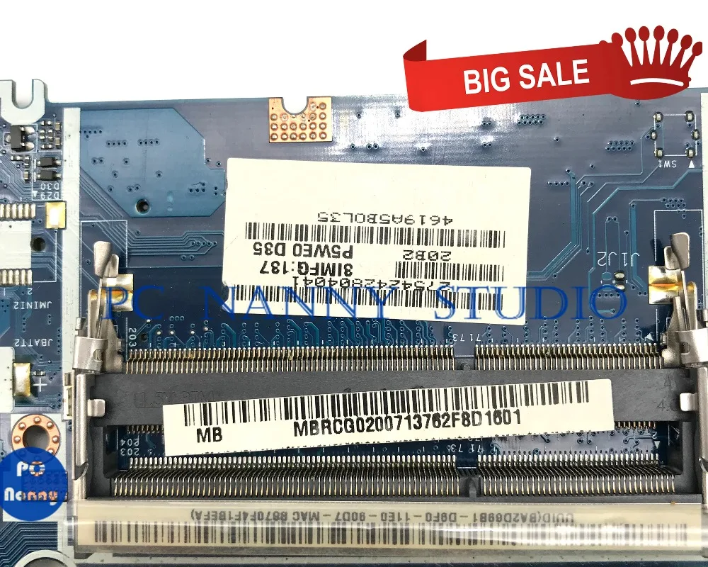 PCNANNY MBRCG02007 для Acer 5750G 5755G 5750 материнская плата ноутбука P5WE0 LA 6901P HM65 DDR3