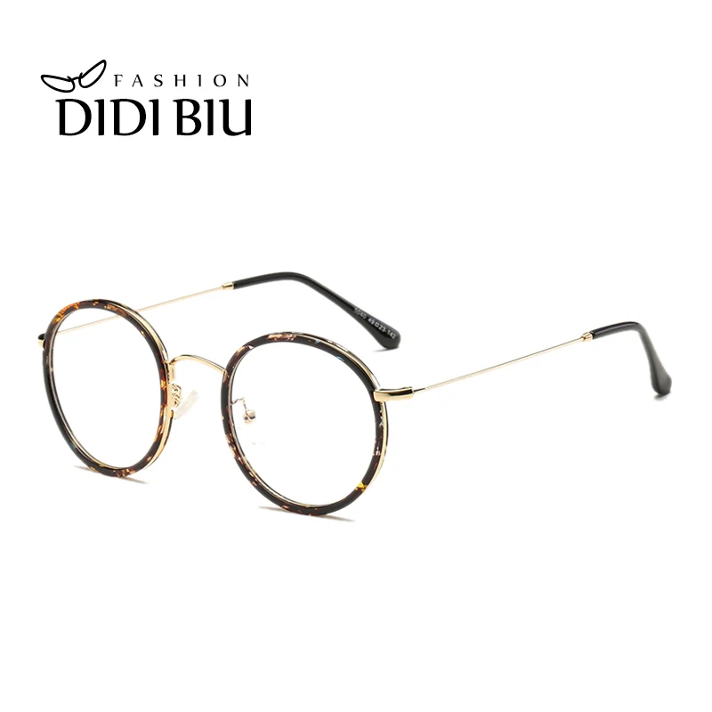 

Small Round Leopard Optical Frame Clear Lens Pink Brown Prescription Frame Myopia Eye Glasses British Sight Spectacle Frame W831