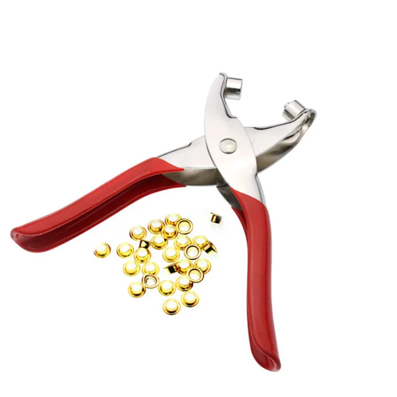 

DIY Grommet Eyelet Pliers Shoes Eyes Clamp With about 100 Eyelets For Fabric Paper Bags