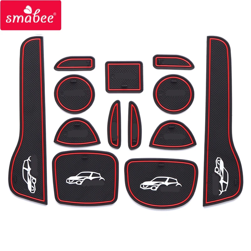 

New Gate Slot Pad 13PCS For Nissan Juke Decoration Accessories Anti-Slip PVC Door Groove Mat Rubber Car Accessories Coaster Mat
