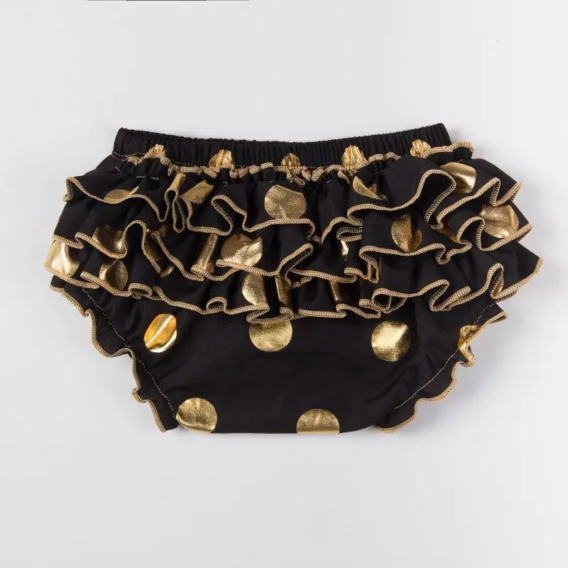 Новорожденного шаровары золото точка Шорты для маленьких девочек комплекты одежды детские пеленки Обложки для Шорты оборками шаровары - Цвет: 2